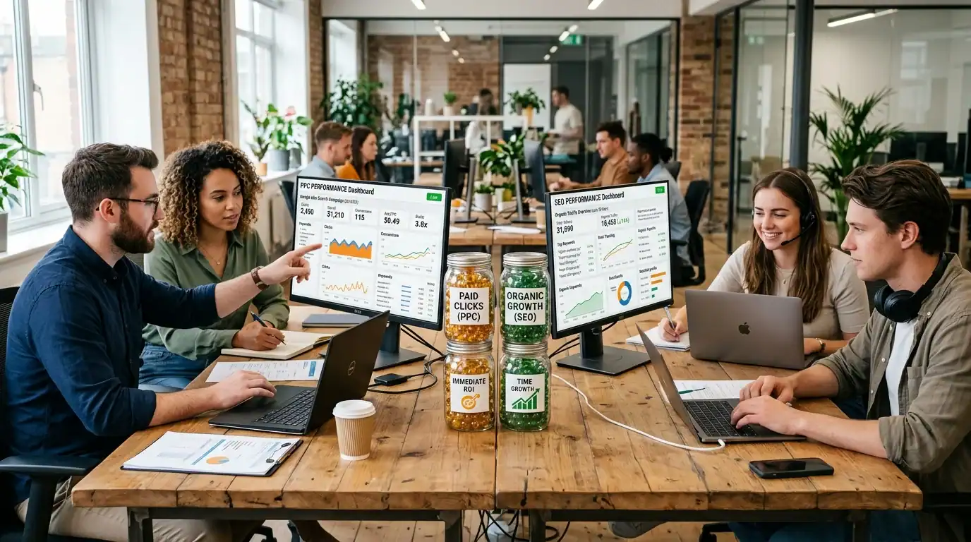 PPC vs SEO: When to Use Each Strategy for Your Business — featured hero image