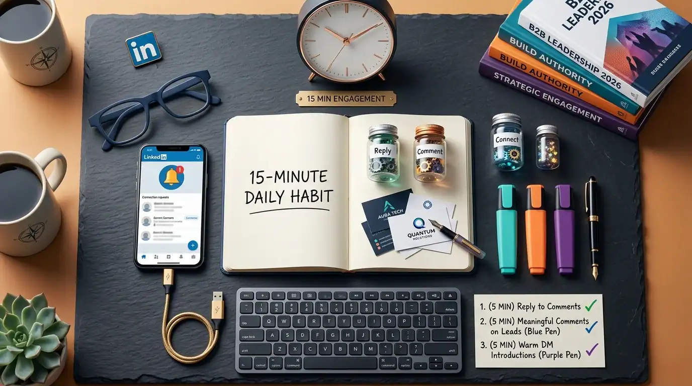 Engagement Strategy: The 15-Minute Daily Habit — LinkedIn for B2B: How to Build Authority and Generate Leads in 2026
